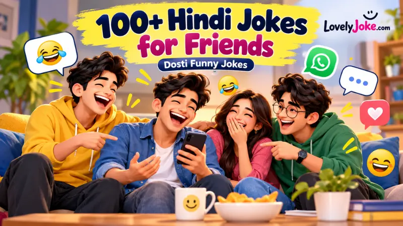 दोस्तों के साथ हंसी मजाक करते हुए funny friendship illustration